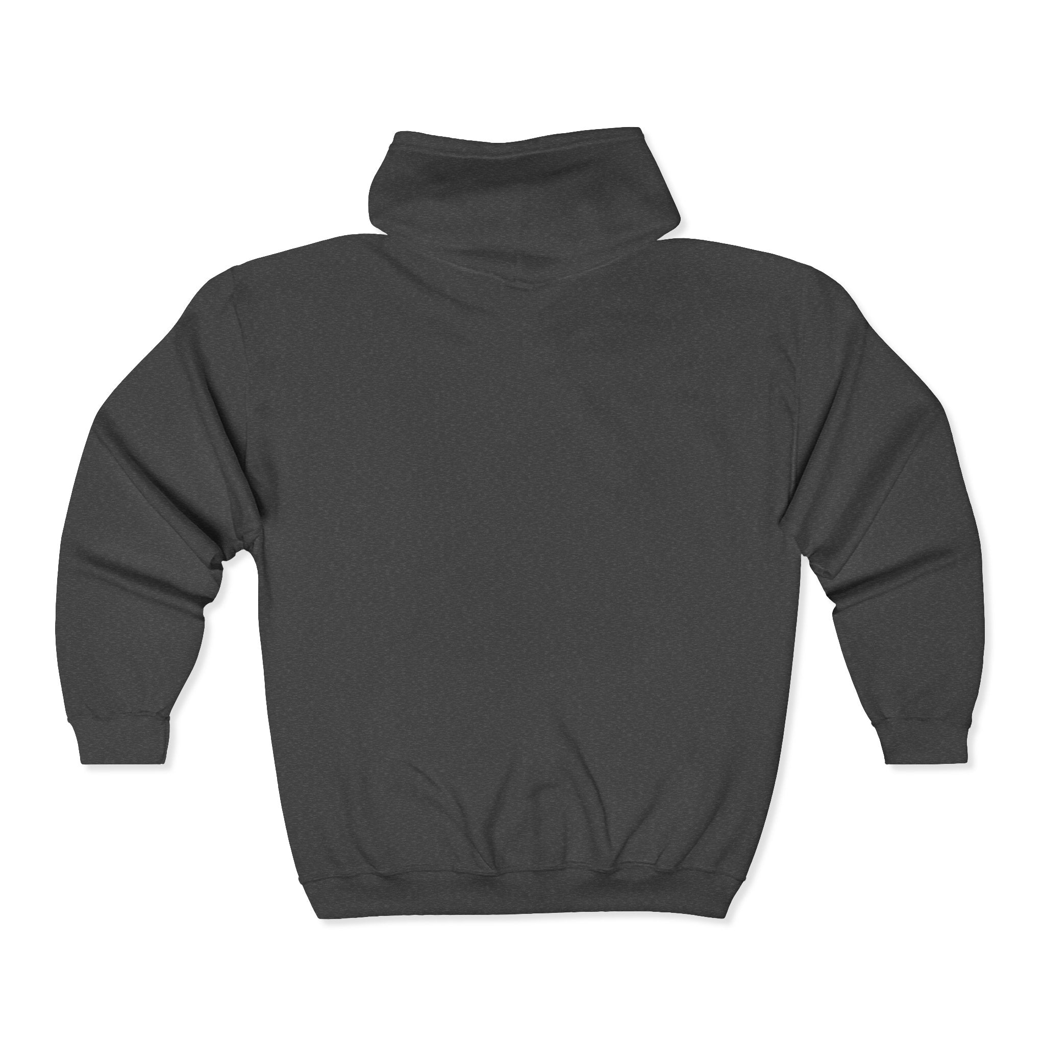 Ember Arrow Zip Hoodie — Minimalist Small Chest Logo Full‑Zip Sweatshirt