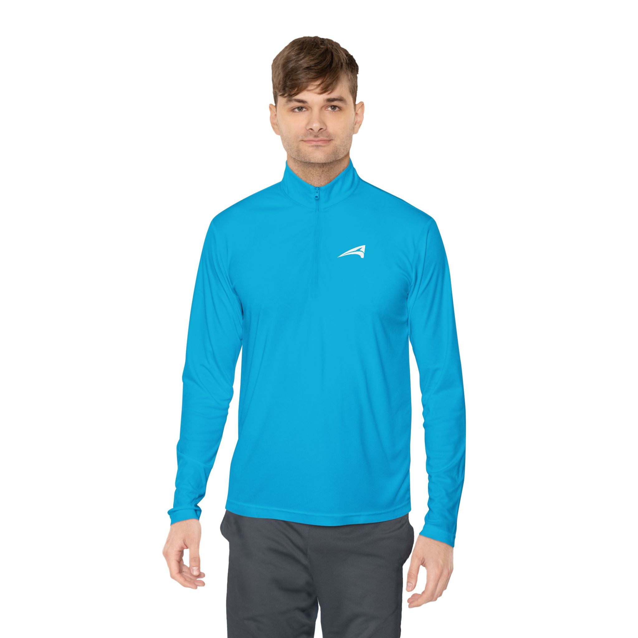 Plain unisex quarter zip pullover