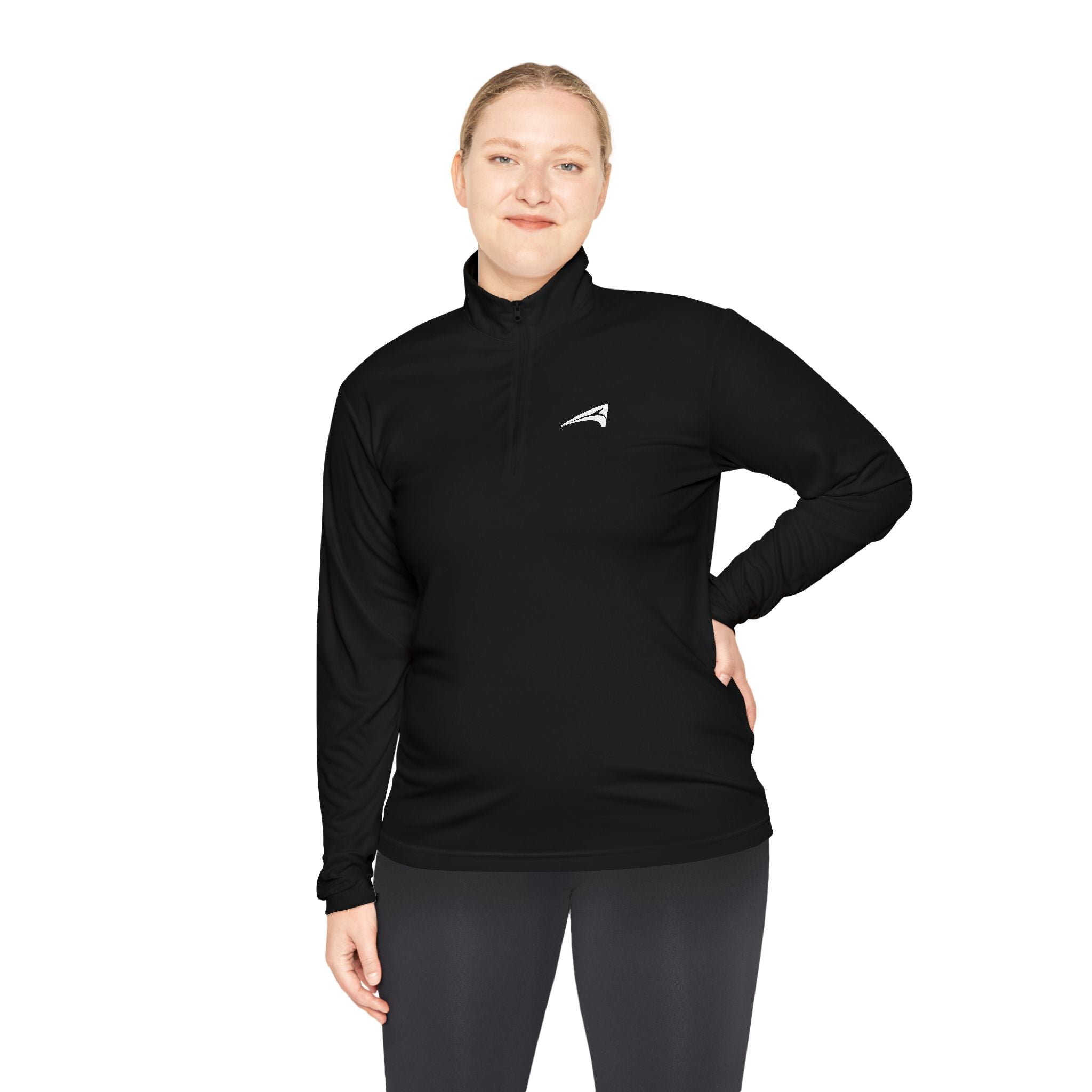 Plain unisex quarter zip pullover