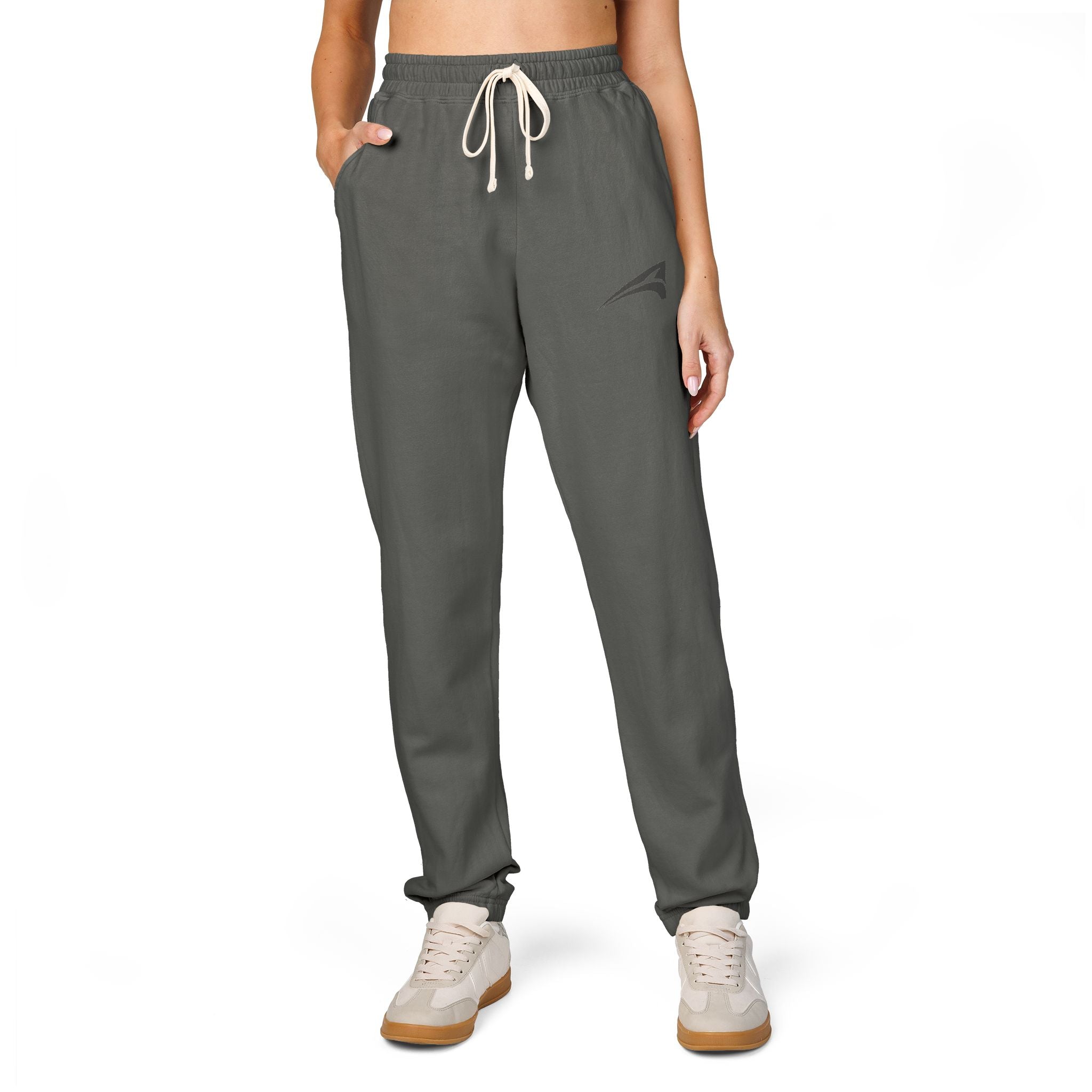 Ember Wave Sweatpants — Minimal Wave Logo Fleece Joggers