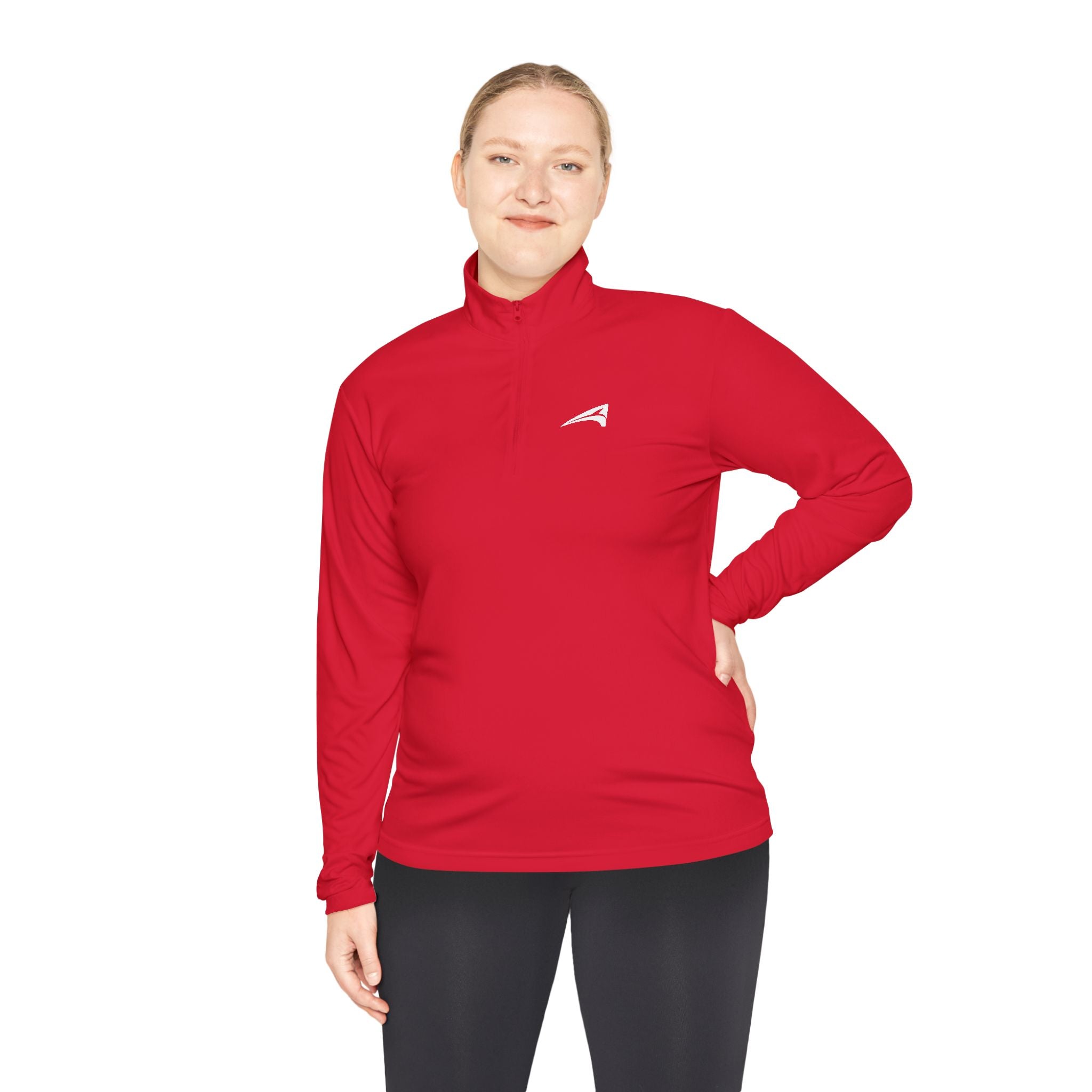 Plain unisex quarter zip pullover