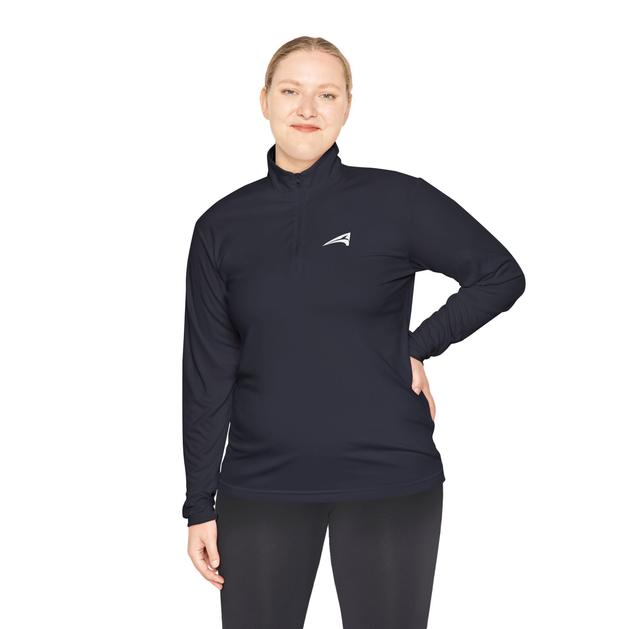 Plain unisex quarter zip pullover