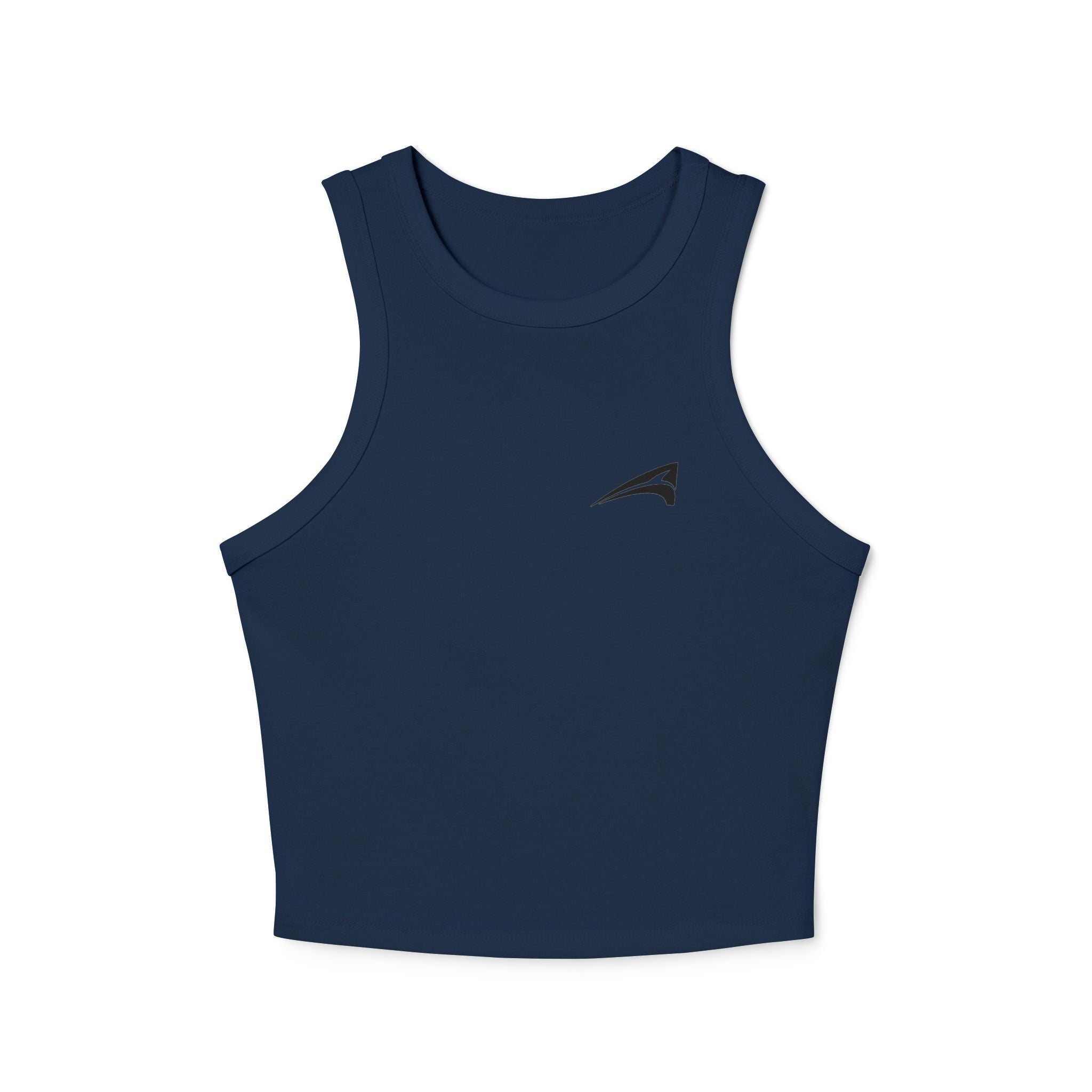 Ribbed Racer Tank Top — Minimalist Micro Rib Crop Tank